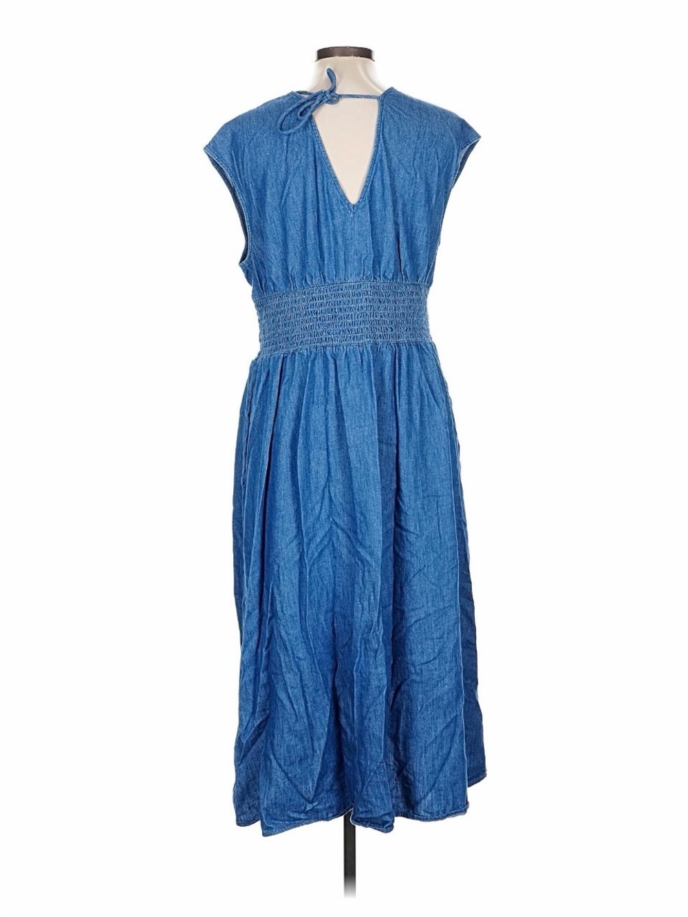 Old Navy Waist-Defined Chambray Midi Dress, Large - Picture 4 of 4